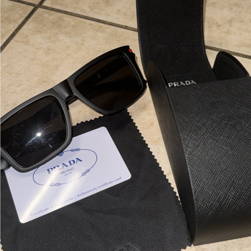 Prada Matte Black Sunglasses with Case - Picture 2 of 3